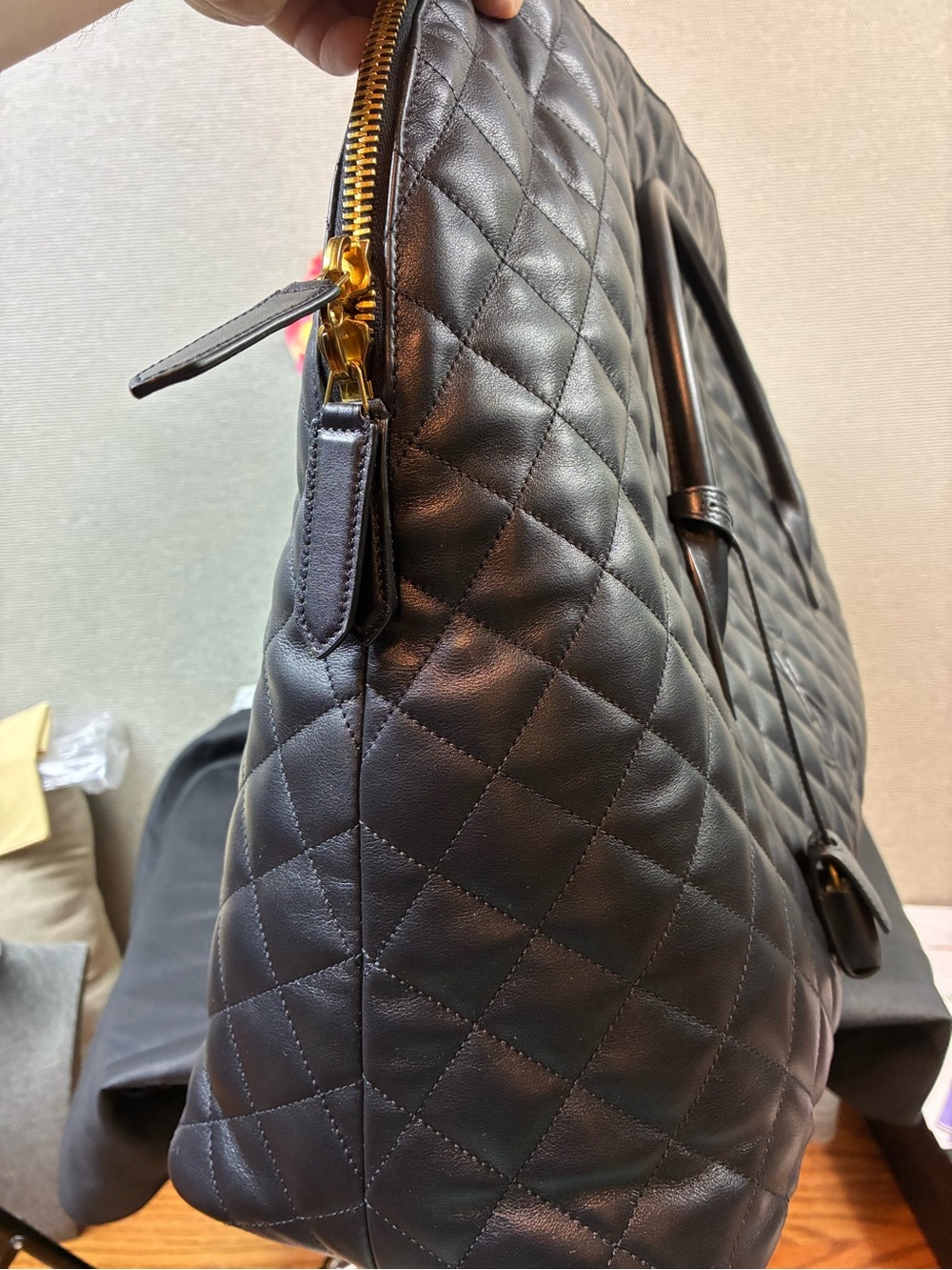 Saint Laurent YSL Giant Quilted Leather Logo Travel Bag - NWOT $5100 Retail - Picture 3 of 16